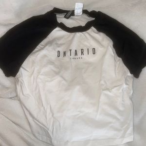 black and white cropped t-shirt